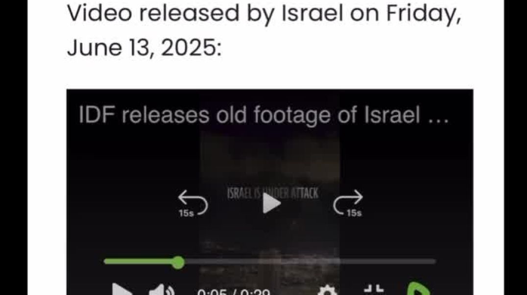 🍿 ISRAEL was just CAUGHT using the same 👉2024 missile footage on June 13, 2025  We’ve caught other counties (like Ukraine!) using fake footage & props before…