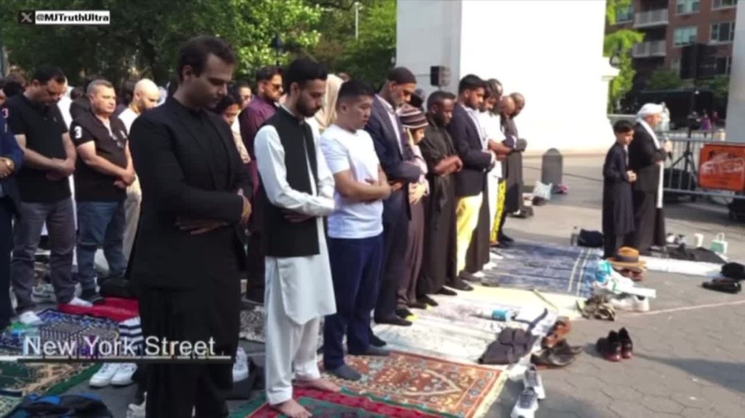 Massive Eid Al-Adha Prayer Gathering at Washington Square Park NYC June 2025  Invasion…