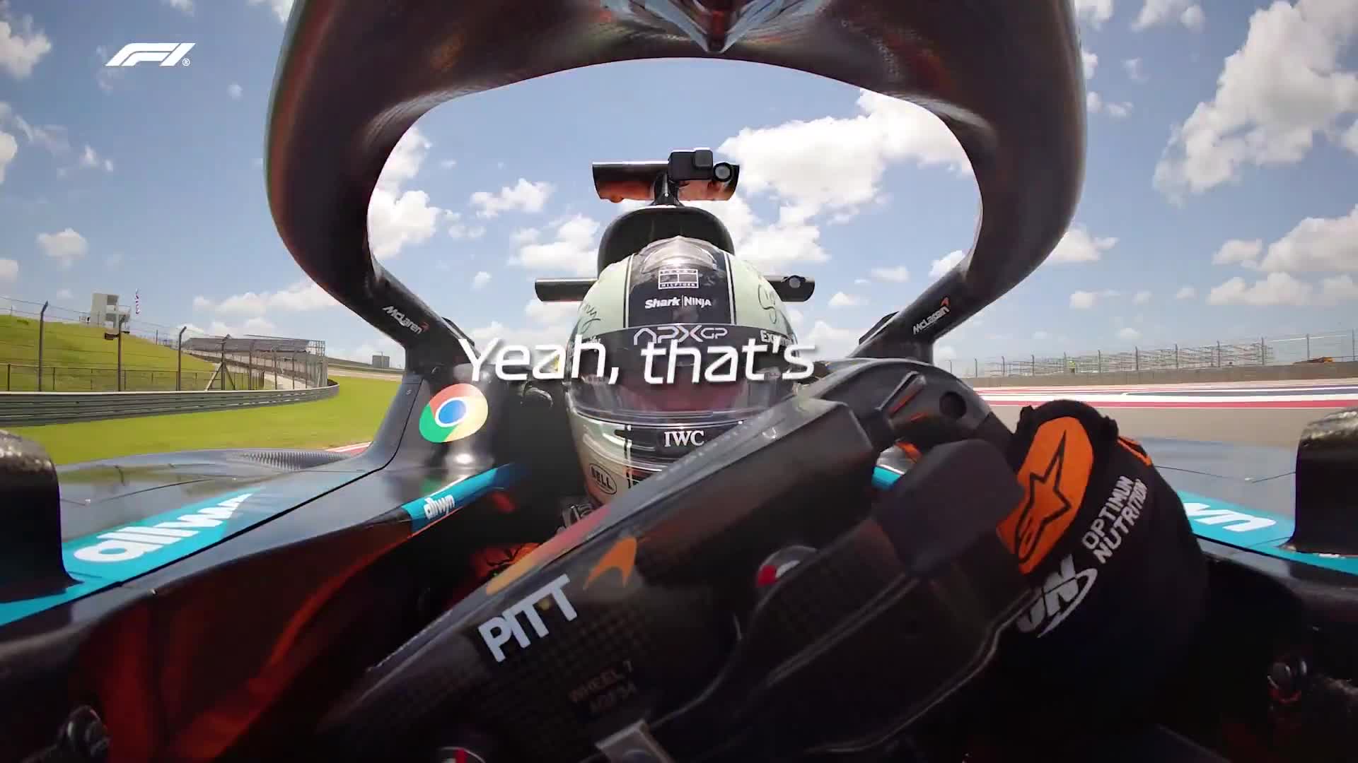F1 star Brad Pitt takes the wheel of Lando Norris' @McLarenF1