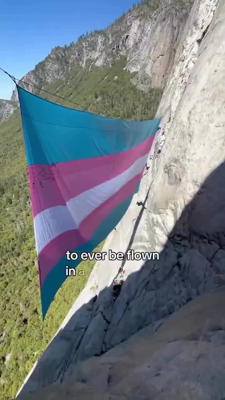 “We hung a huge Trans Flag in a National Park to prove that Trans is Natural”