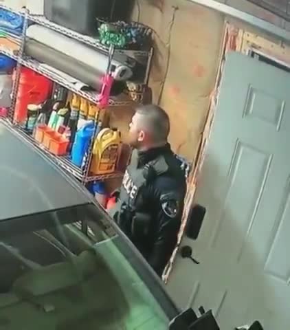 Officer damages private property while executing a search warrant