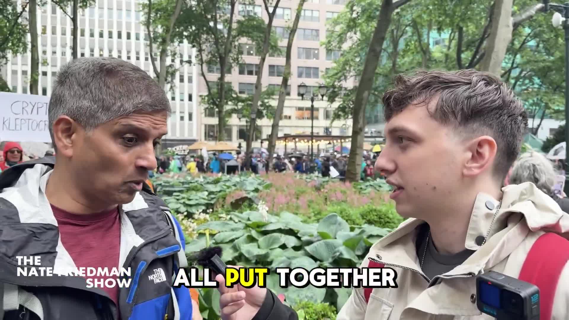 🚨Unhinged leftist paid protestor tries to stop my interview and I exposed her! WATCH 👇