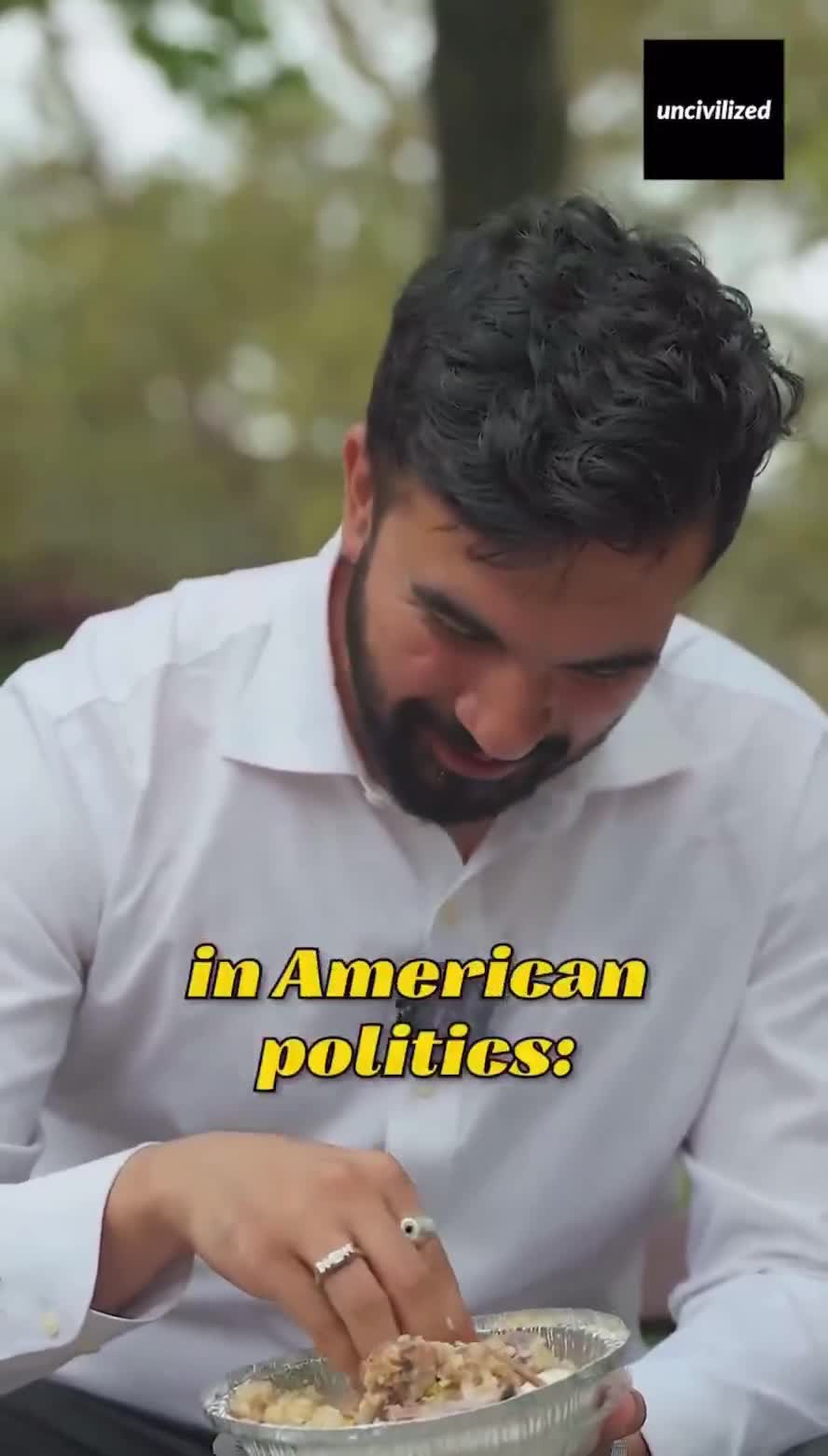 Zohran says his worldview is inspired by the 3rd world while eating rice with his hands