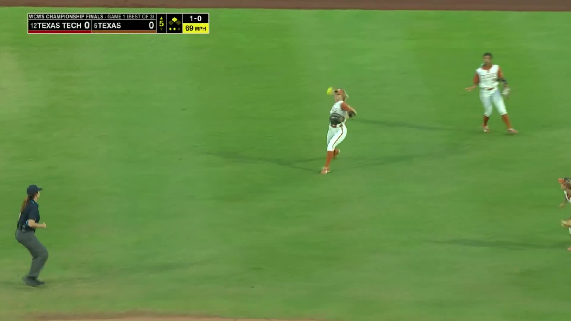 TEXAS TECH GETS ON THE BOARD FIRST IN GAME 1 OF THE WCWS FINALS 🍿
