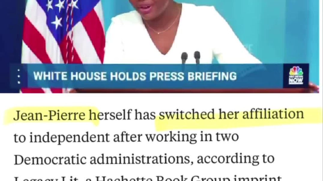 You can’t make this shit up.. lol  Jean-Pierre has left the democrat party after 8+ Years of Covering up the Biden Admins Crimes and now has a TELL-ALL Book Describing a “Broken White House”
