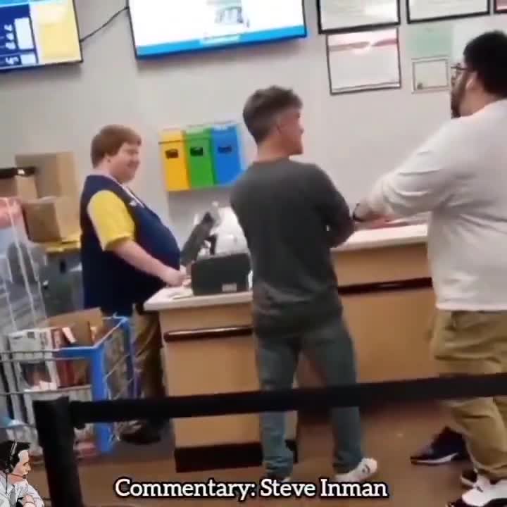 He helped a customer checkout.