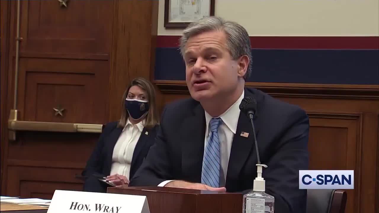 FBI Director Chris Wray in September, 2020 when asked about foreign interference in the election:   “Russia may be interfering to denigrate Joe Biden.”  He said this WHILE COVERING UP DO...