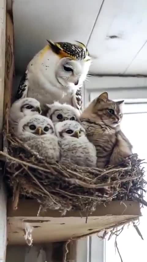 Bro thinks he’s an owl 🦉 😂