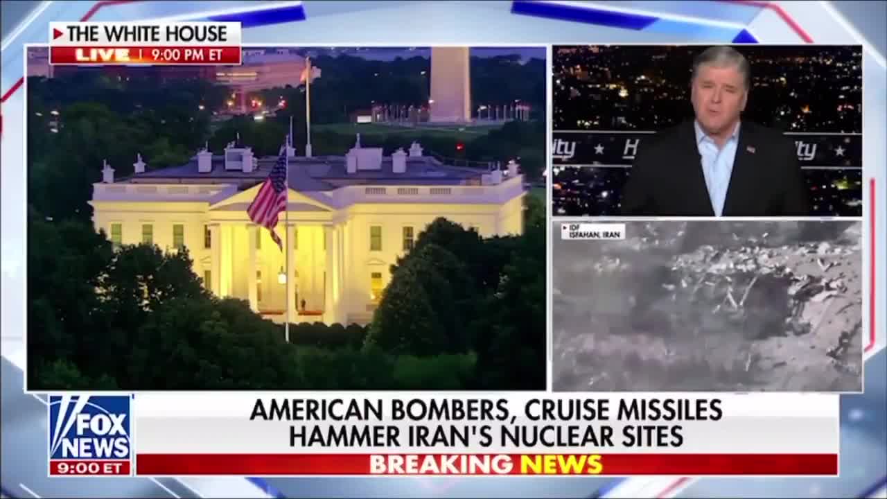 JUST IN — Sean Hannity just spoke to the president and confirmed that the US dropped SIX bunker buster bombs on Fordow completely destroying it. The other two main nuclear sites, Natanz an...