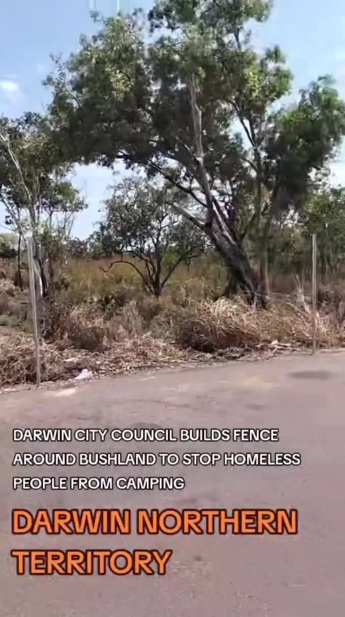 Darwin City Council builds fence around bushland to stop homeless people from camping