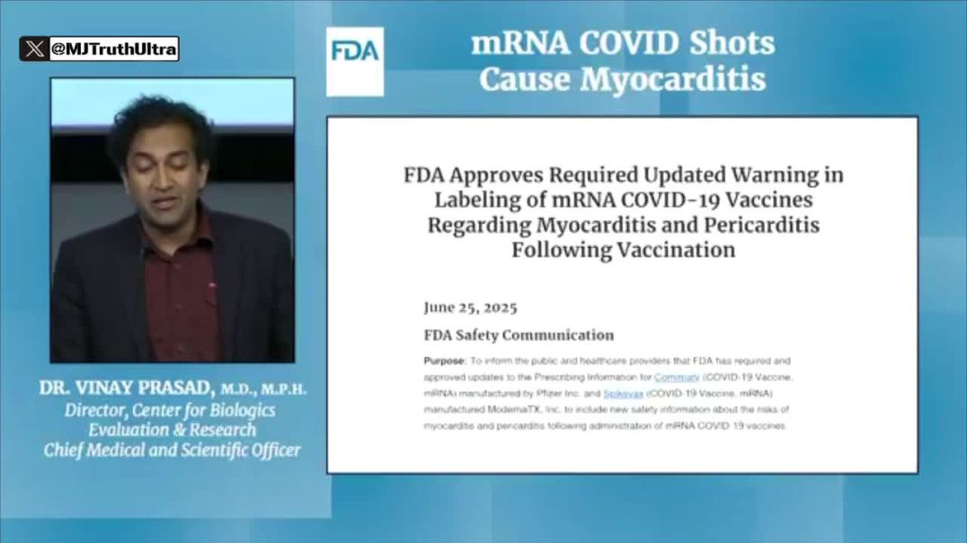 🚨 The FDA — mRNA COVID Shots Cause Myocarditis