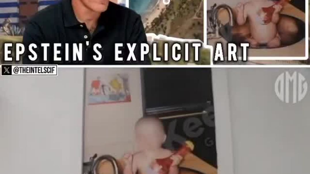 EXCLUSIVE look at EPSTEIN'S BIZZARE CHILD "ART" located in the kitchen on Little St. James Island. This very questionable looking artwork was filmed in Epstein's all white kitchen.