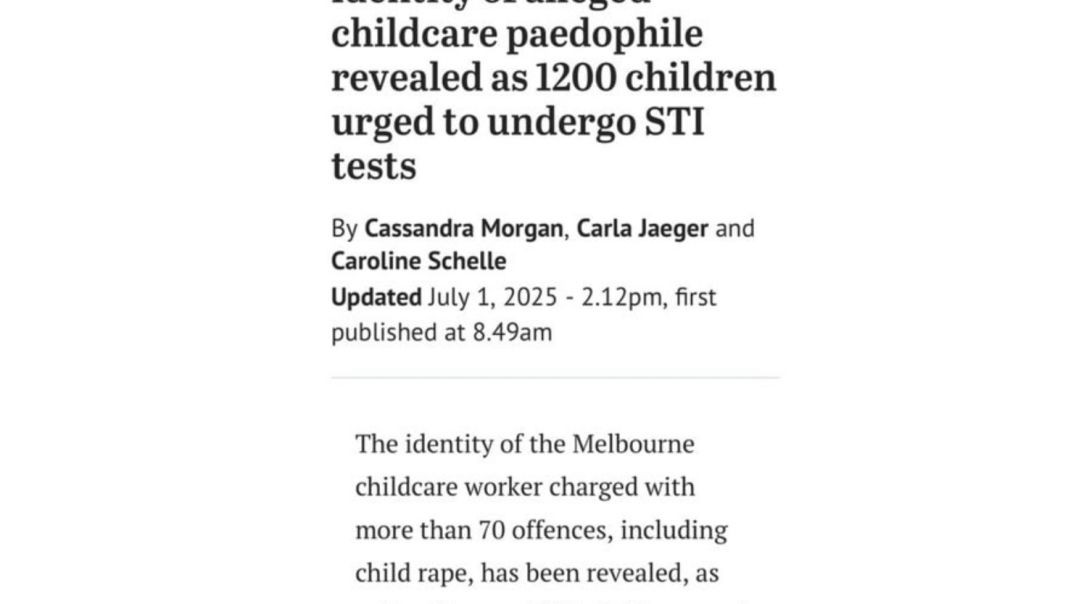 Clown show, no justice will be done, slap on the hand!    Melbourne childcare worker, Joshua Brown, 26, has been charged with over 70 offences linked to a childcare centre in Point Cook