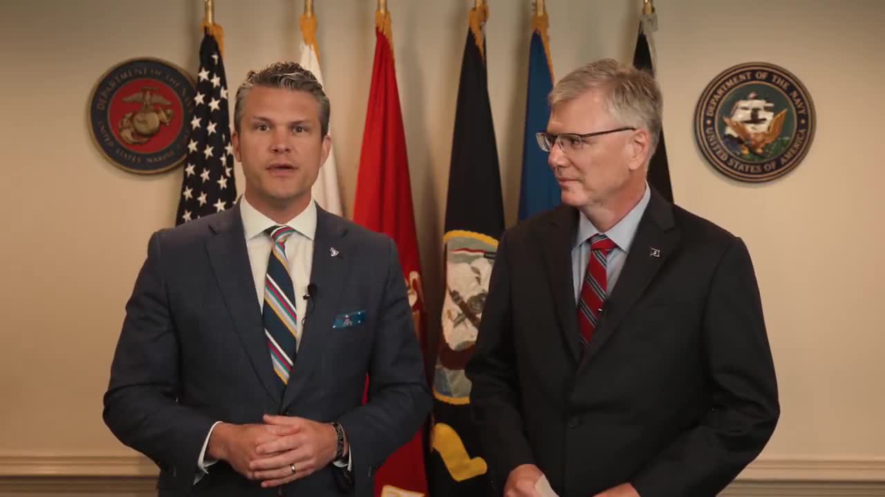 Secretary of Defense Pete Hegseth and Air Force Secretary Troy Meink announce $10 billion in savings