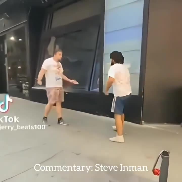 He spit and got hit. Several times