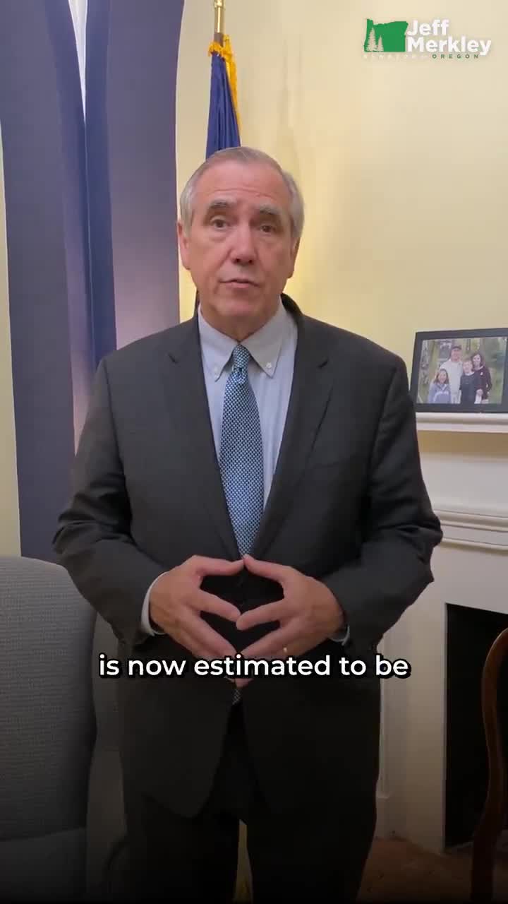 Democrat Senator Jeff Merkley says the death toll from Trump's policies is now “estimated to be in the multiple millions.