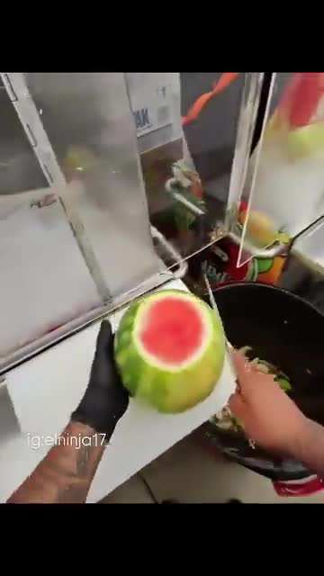 Real life fruit ninja 🍉 🥷