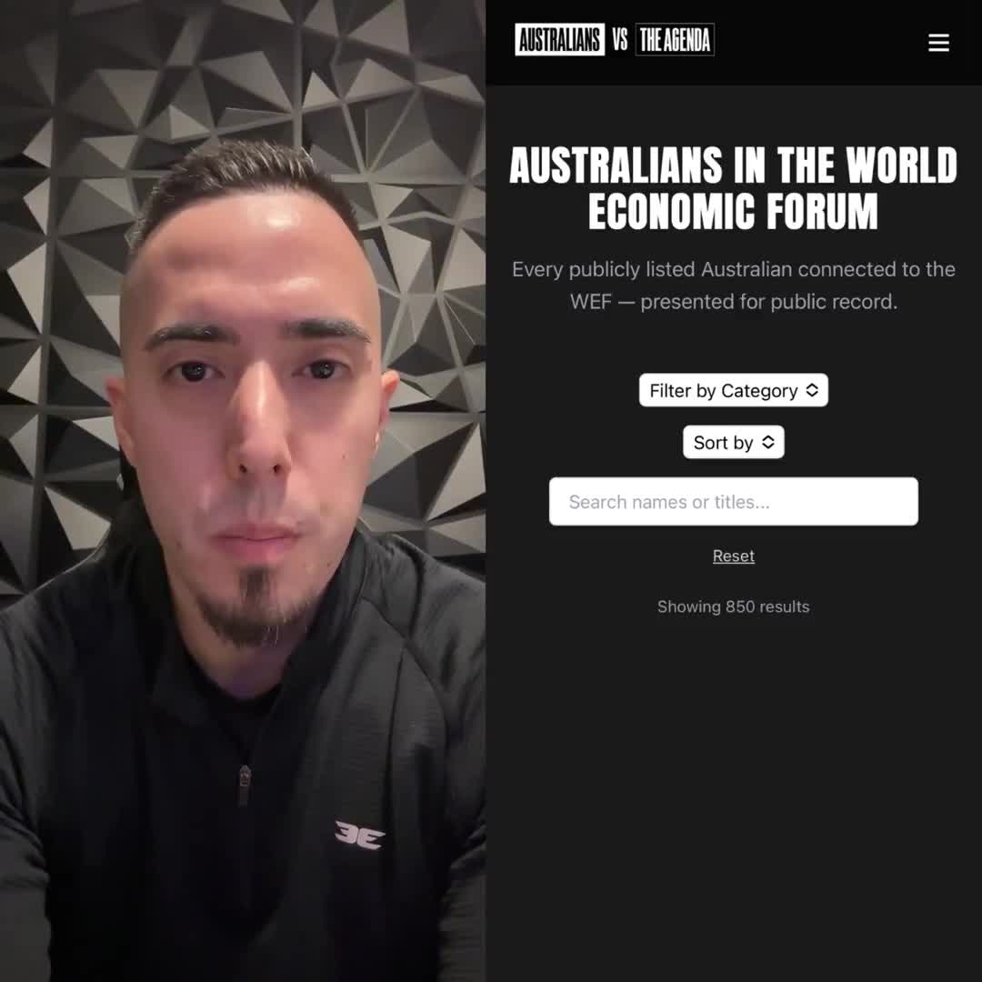 We’ve built the first public database of Australians linked to the World Economic Forum.  Politicians. Media. Academia. Corporates.  All sourced. All in one place.  💥 Share it. Bookmark...