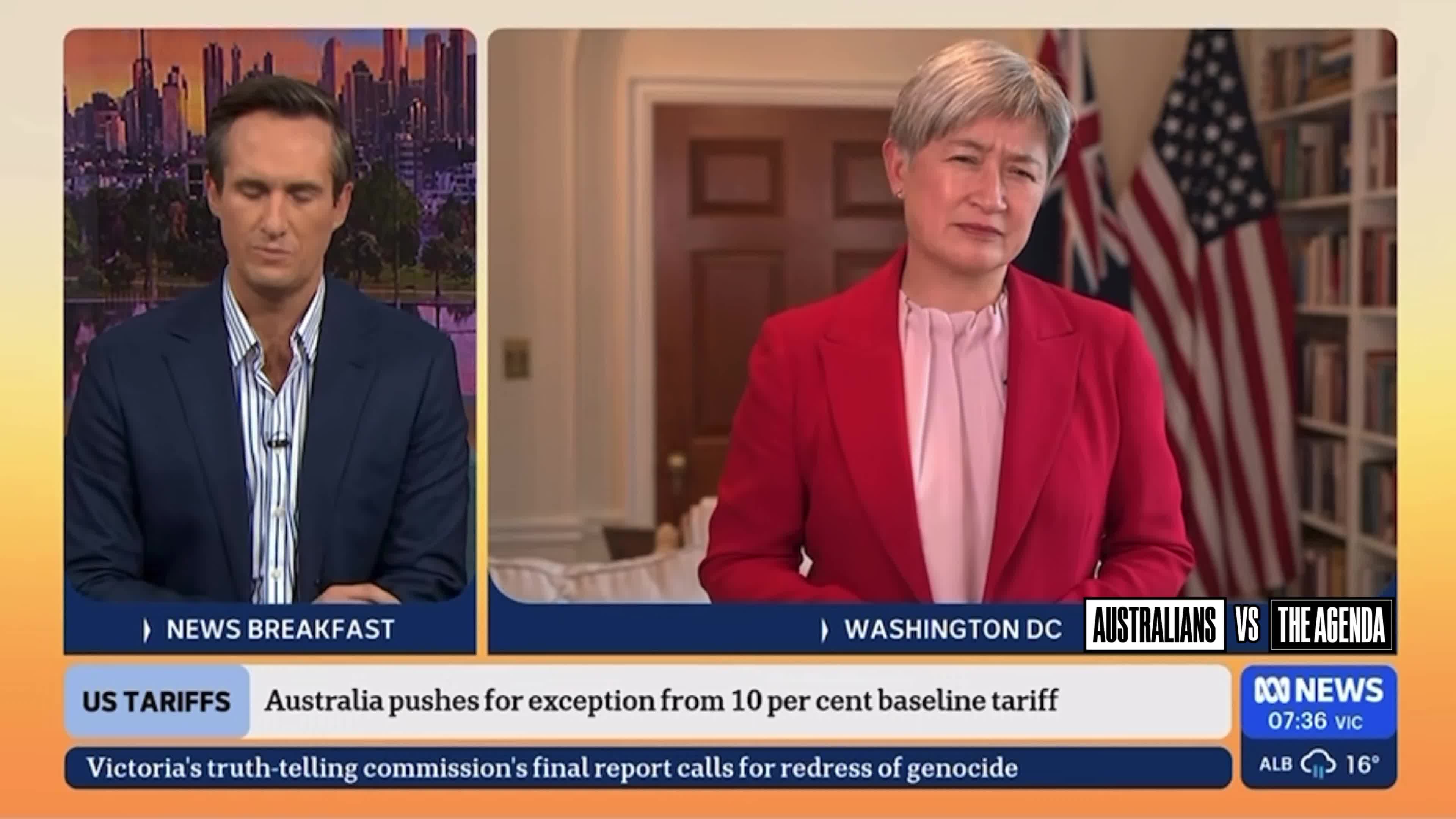 Foreign Minister Penny Wong has refused to confirm or deny whether the social media ban is among reasons for the Trump Administration’s tariffs and punitive measures against the Albanese L...