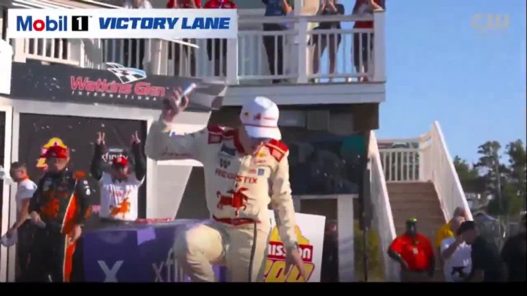 BREAKING: 🚨 NASCAR Driver Connor Zilisch FALLS ON HIS NECK while getting out of his car in victory lane.