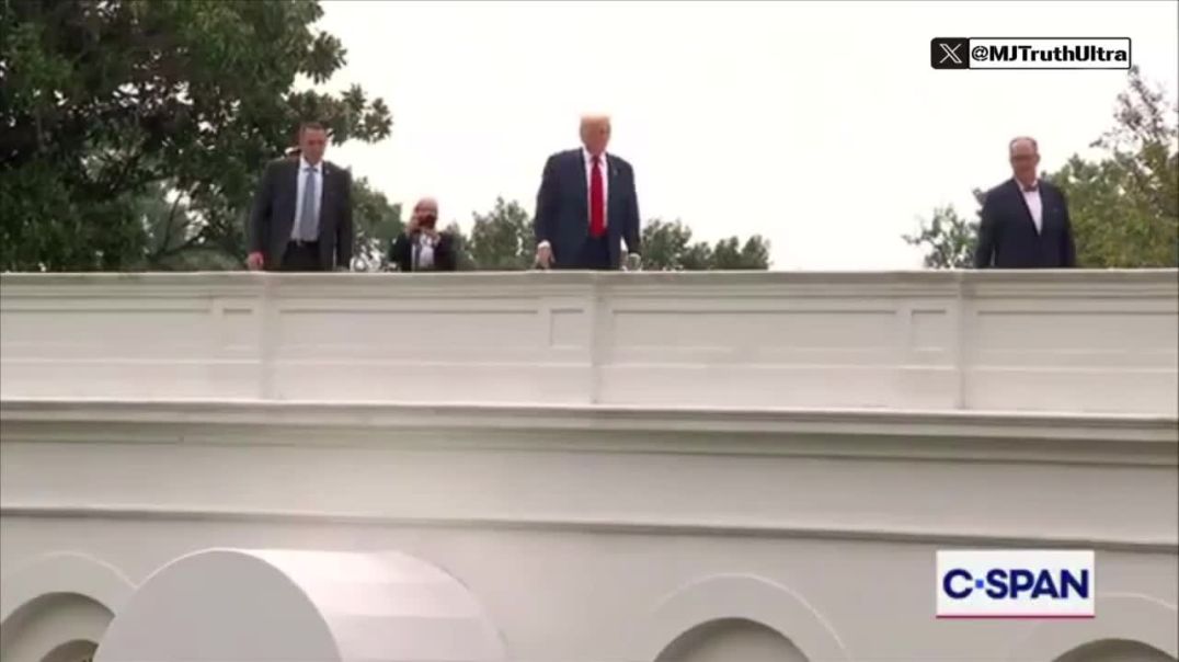Oh nothing… just the President of the United States taking a little stroll on top of the White House using hand gestures to describe how beautiful his renovations will look 🤣