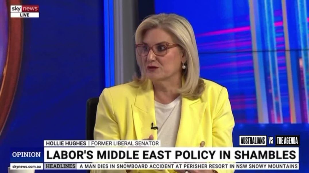 Former Senator Holly Hughes is upset at Anthony Albanese for declaring his intention to recognise the state of Palestine, because she claims it will mean “Mossad and Benjamin Netanyahu will no longer