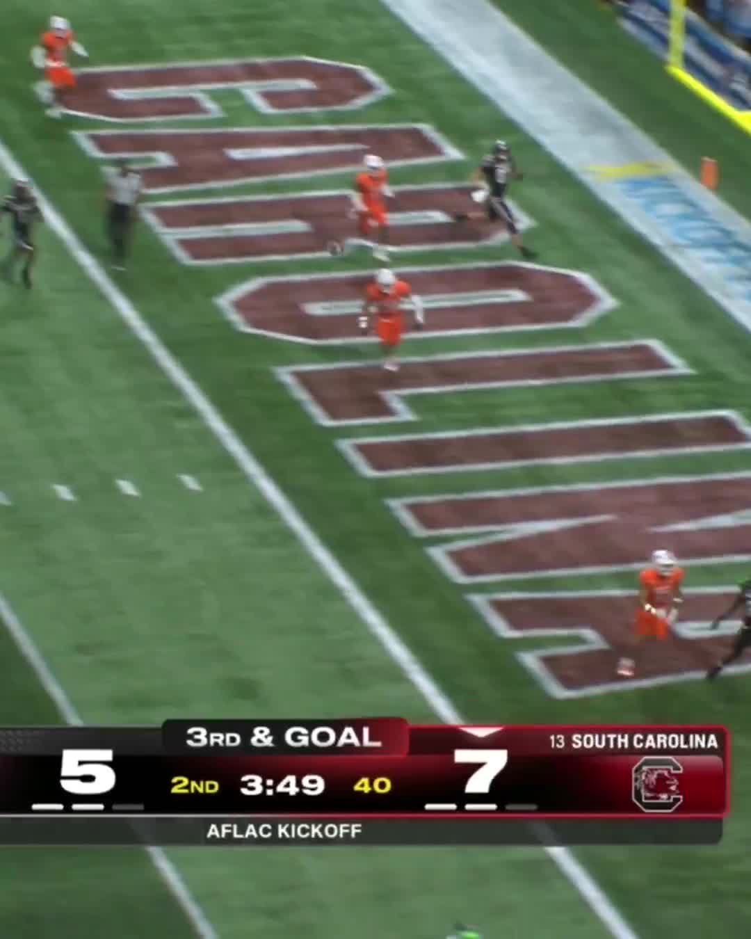 Nyck Harbor’s touchdown was overturned after review, and South Carolina would settle for a field goal on this drive.