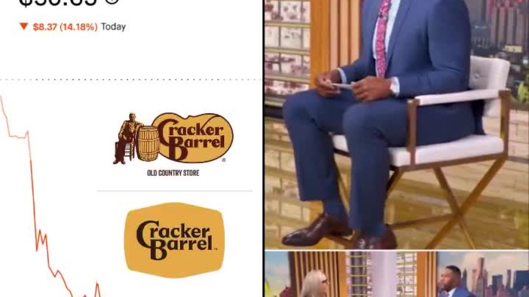 JUST IN: Cracker Barrel stock nosedives over 14% after they unveiled their new bland logo.