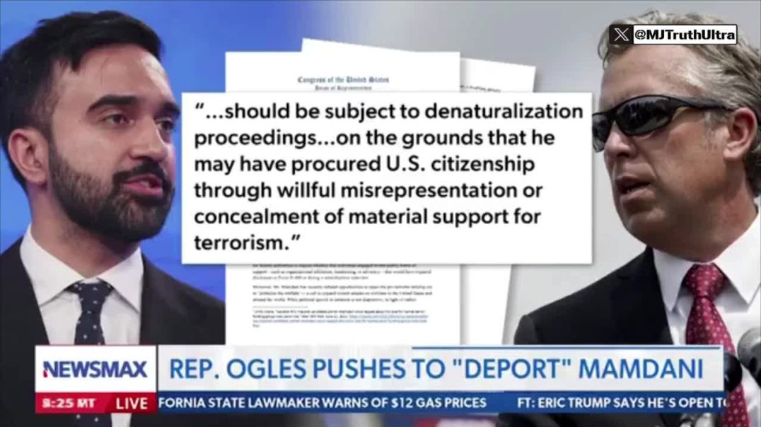 Hell yeah…  (Rep) Andy Ogles seeks denaturalization proceedings on Zohran Mamdani  On the grounds that he procured misrepresentation or concealment of material support for TERRORISM.
