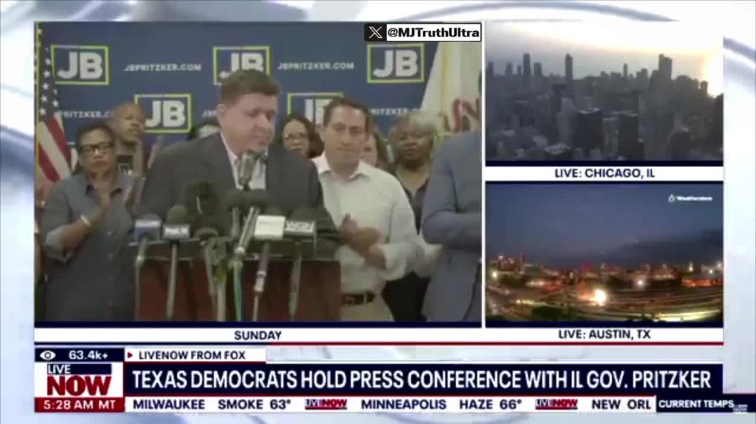 Governor JB Pritzker, surrounded by Democrats who fled Texas to Block Redistricting Efforts, says Donald Trump is Attempting to Rig the 2026 Midterms
