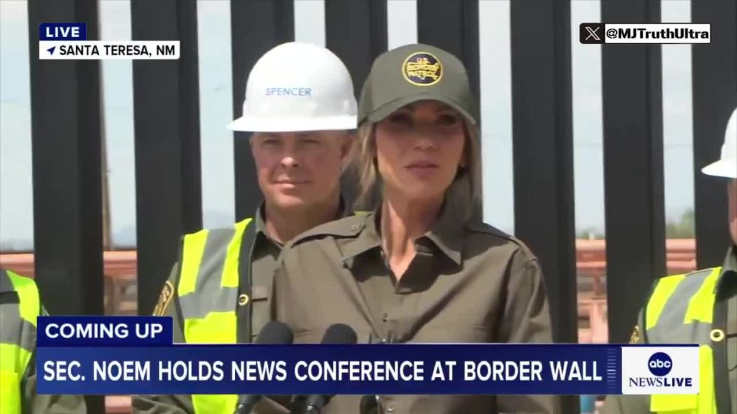 Kristi Noem announced they are painting the border walls black… at the request of President Trump, because it gets hotter