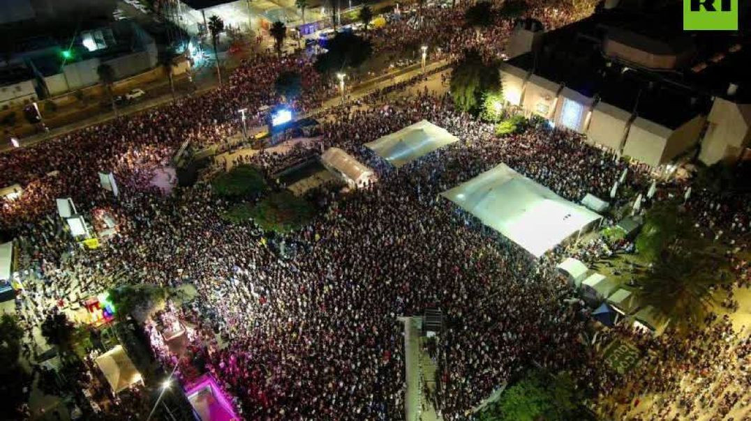 Nearly 100,000 PROTESTING in Israel right now  They want Netanyahu to END war in Gaza  And make a deal to FREE the hostages