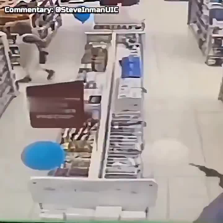 Robber meets off duty cop.