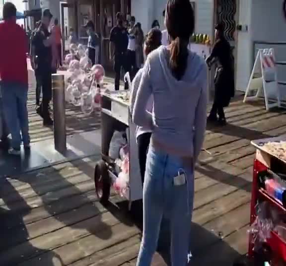 Unpermitted vendors storm Santa Monica Pier. Police regain control.