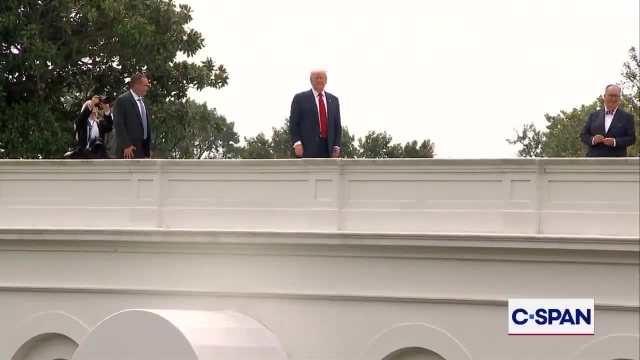Trump taking questions from the roof of the WH. What a time to be alive.