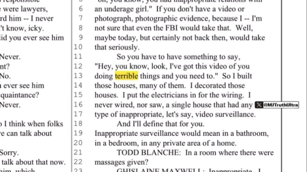 Part 4: The Palm Beach Police Department installed cameras in Epstein’s Florida home in 2003… (Audio) Ghislaine Maxwell says none of Epstein’s Properties (including the Island) ever had any inapprop
