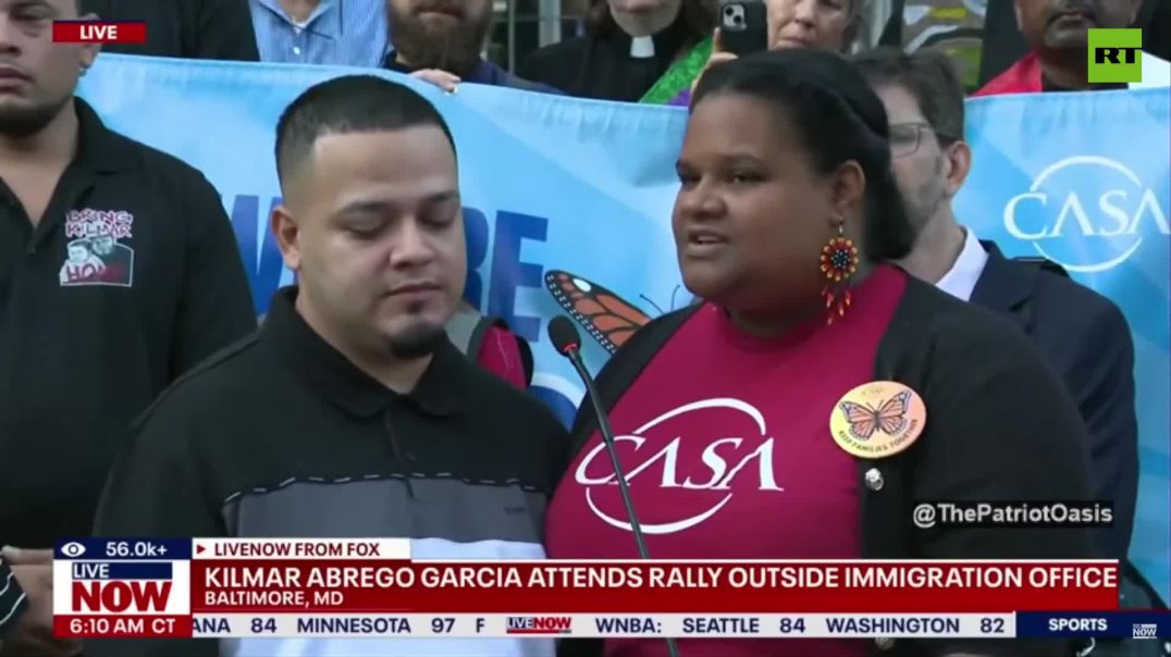Face of left VS Trump, Kilmar Abrego Garcia, SURRENDERS to ICE   'Faces possible deportation to Uganda' — AP  Footage: Garcia (and translator) speaks outside ICE Baltimore office