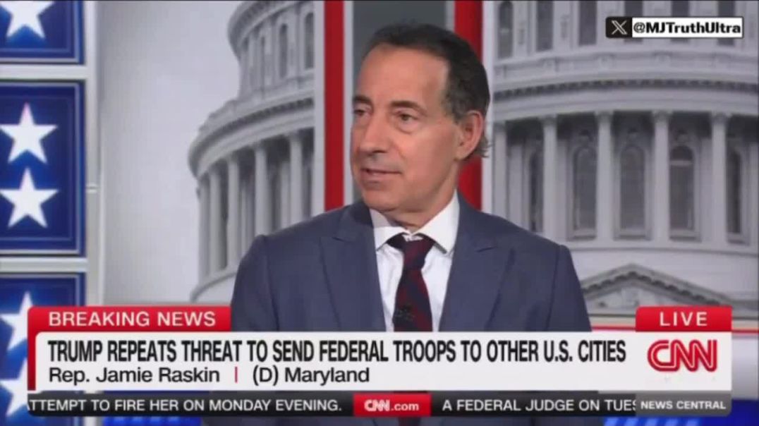 Jamie Raskin is disgusted that President Trump is trying to clean up crime…. Lies about Baltimore, DC, and Chicago, and in the same breath says Violence has always been part of our history