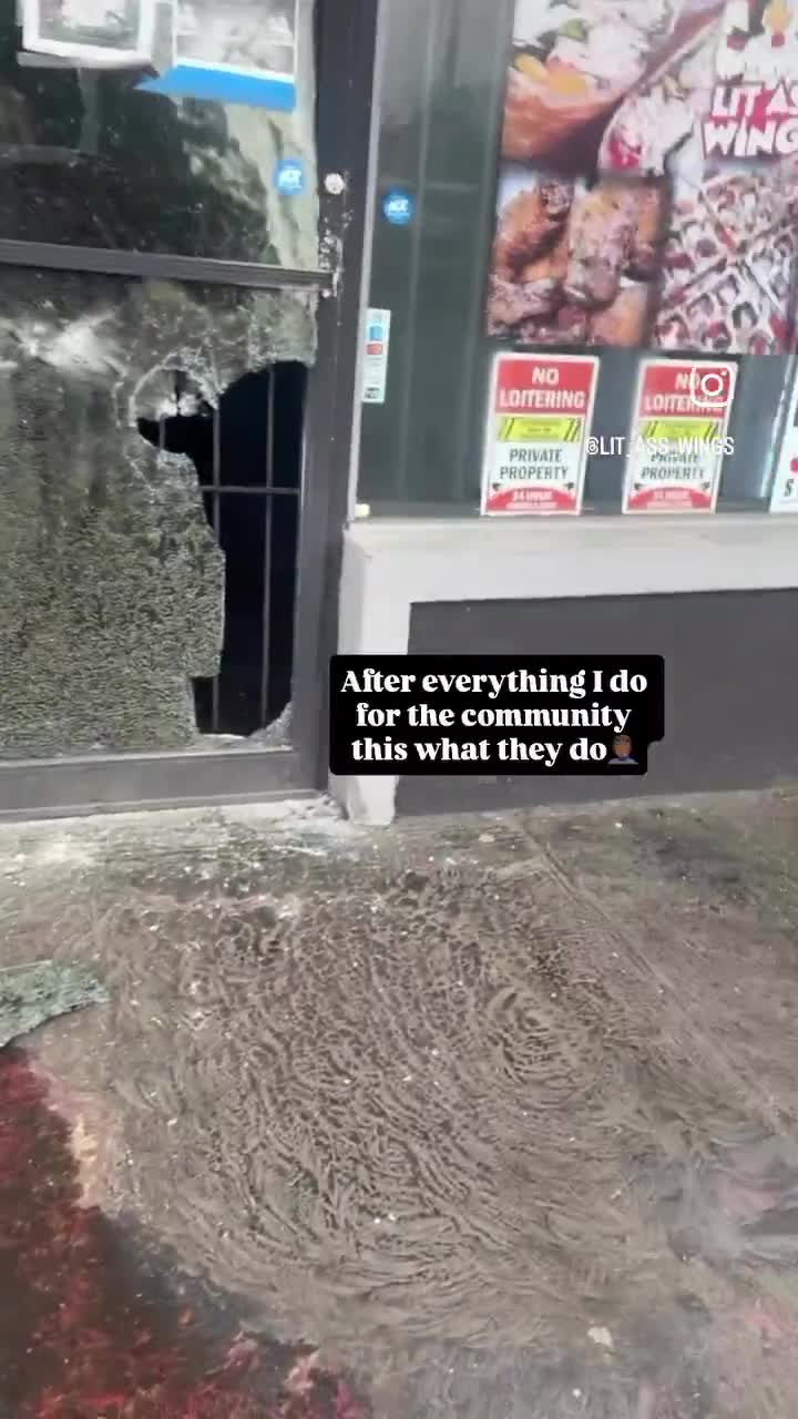 Black-owned wing shop looted by 