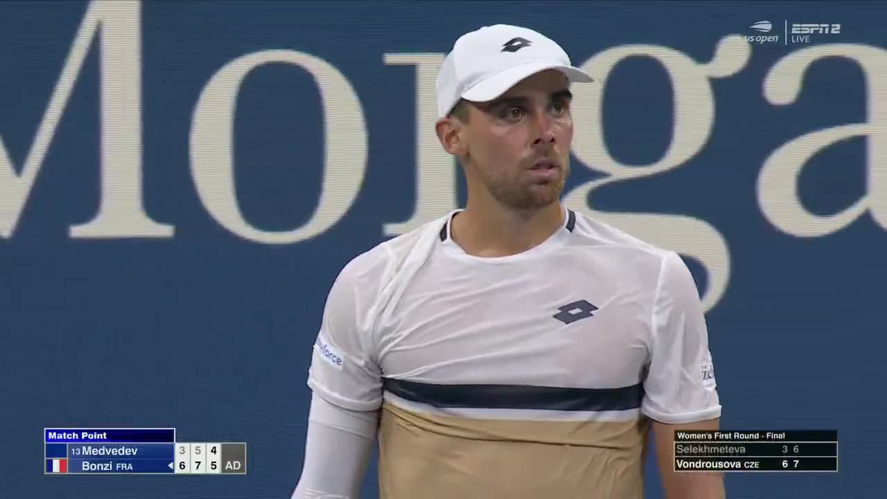 Daniil Medvedev was visibly upset after a camera person walked on the court at match point.