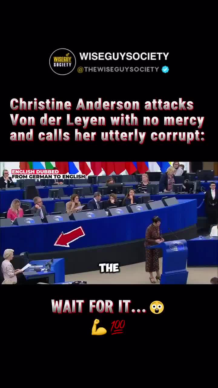 You will never ever get bored of listening to MEP Christine Anderson verbally ruin Ursula von der Leyen in front of the entire EU Parliament with the cameras on.