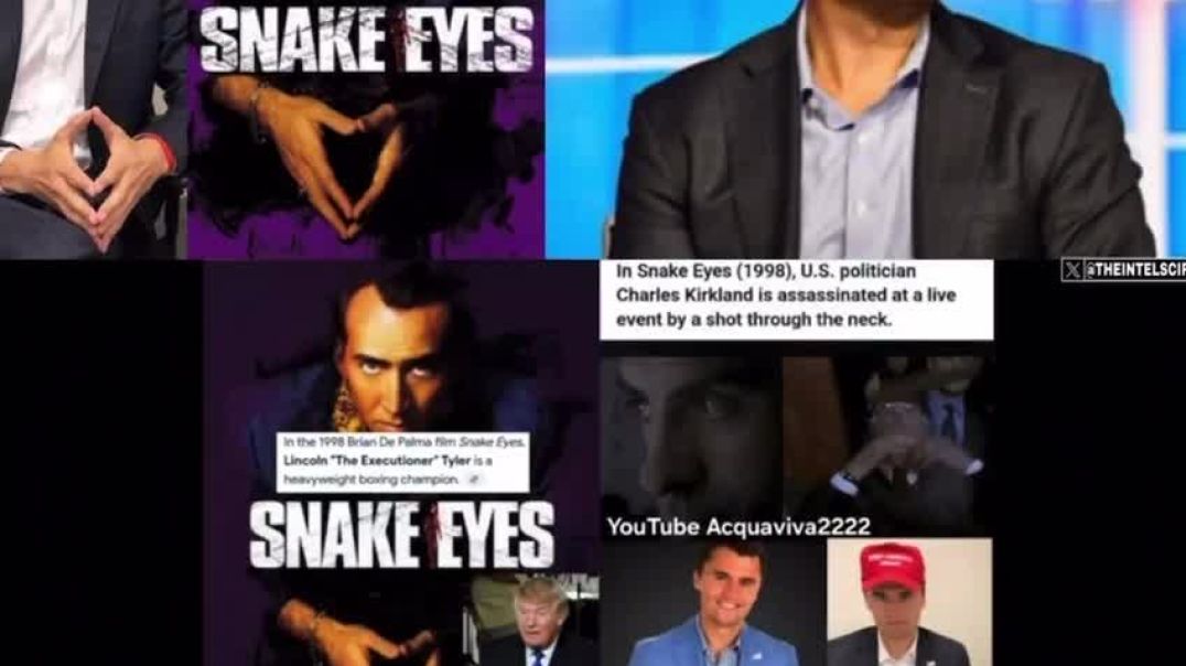 💥There are NO COINCIDENCES.  The 1998 Movie "Snake Eyes" with actor Nicholas Cage, the politician CHARLES KIRKLAND is shot in the neck.