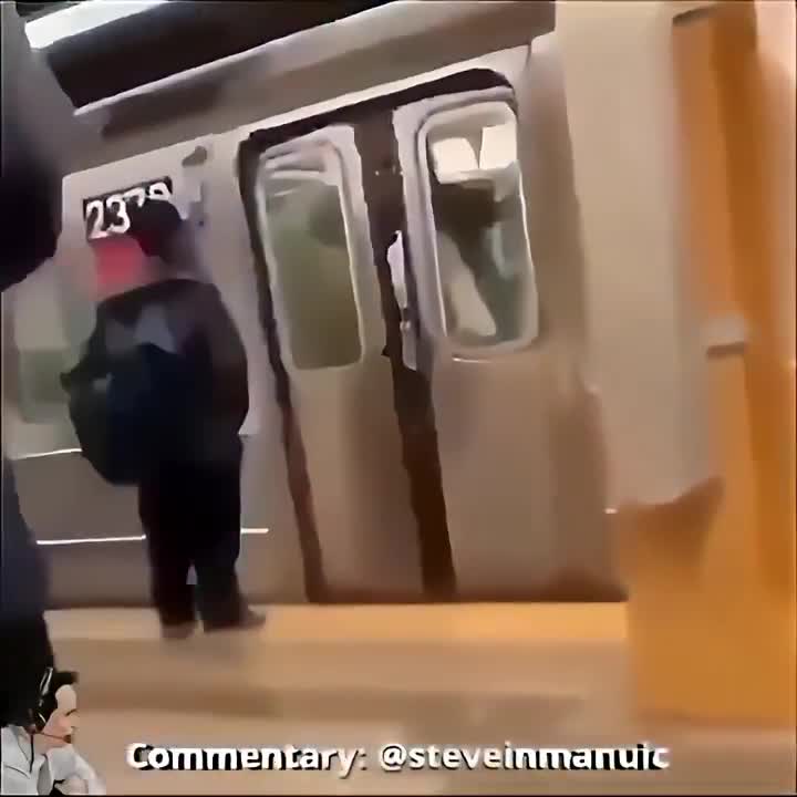 He spit and got hit. Several times.