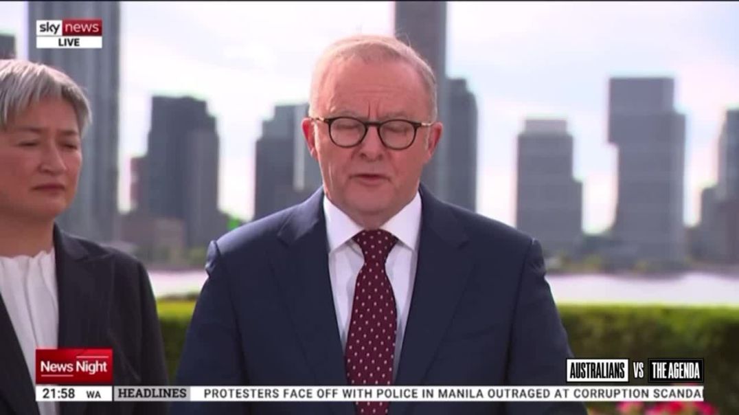 Prime Minister Anthony Albanese announces that Australia officially recognises the state of Palestine.