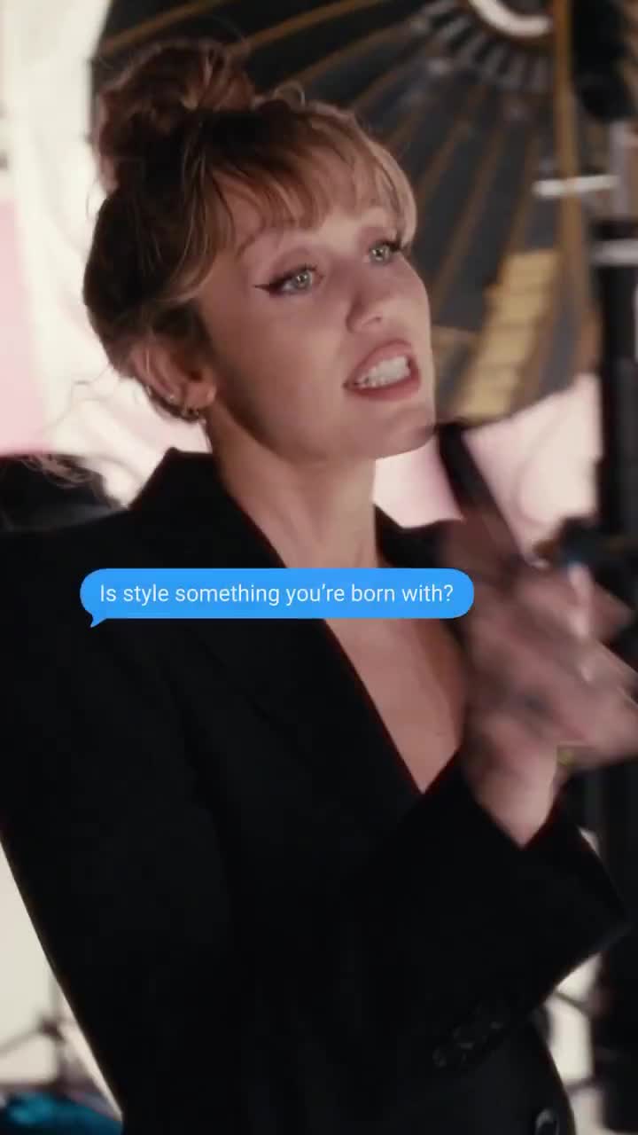 @MileyCyrus got a text… stay tuned. @voguemagazine #MaybeItsMiley