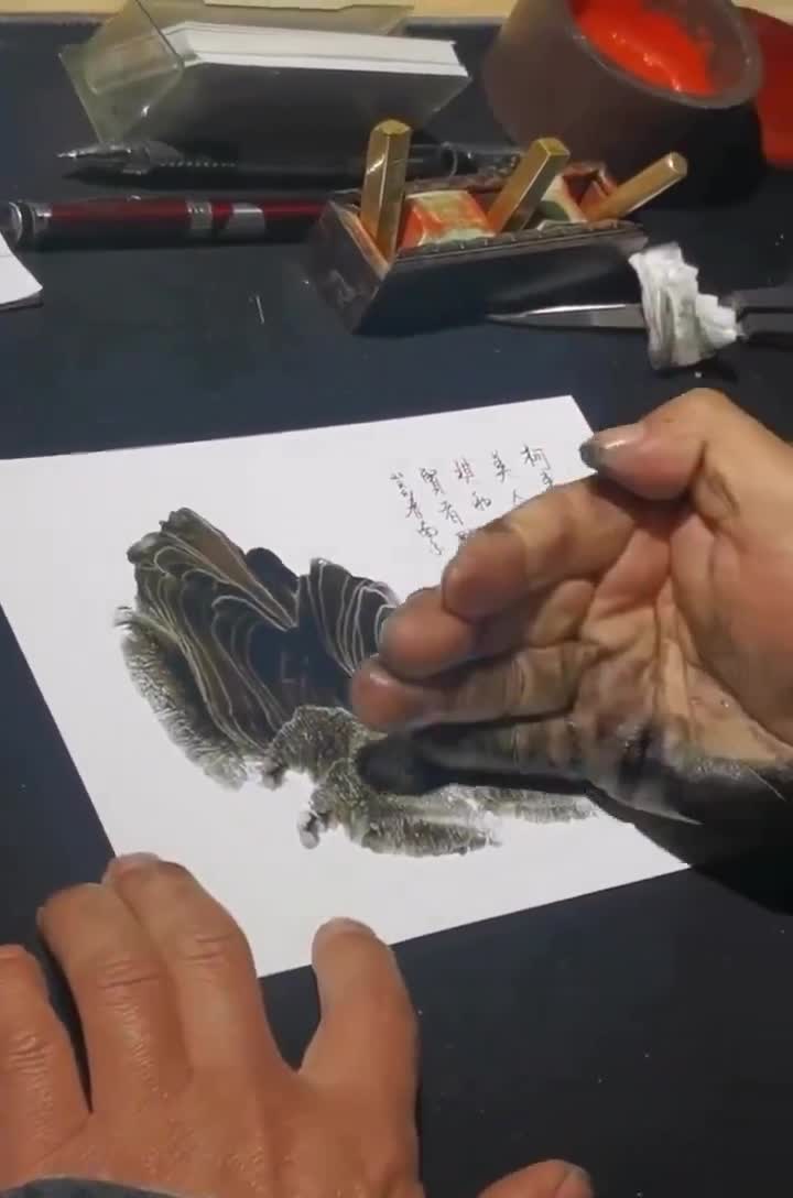 This artist can paint with bare hands