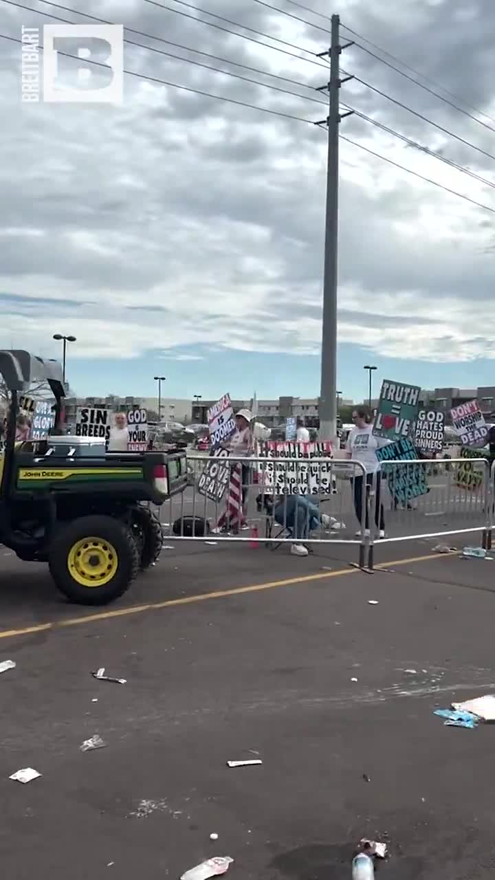 Imagine protesting a memorial service for a m*rdered father and husband and thinking you’re a good person.  Really evil