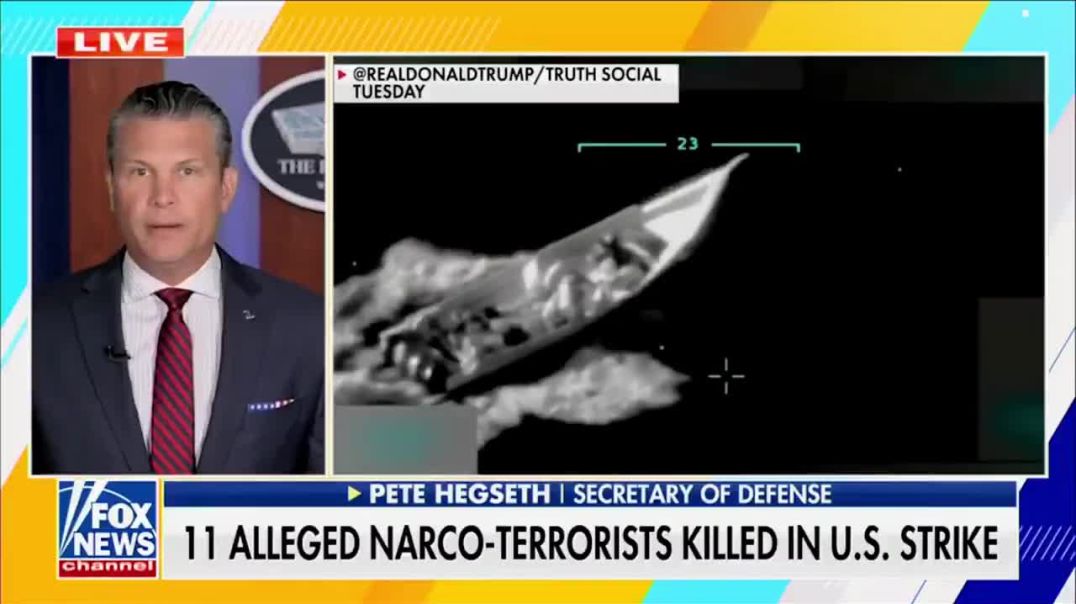 BREAKING: Secretary of Defense Pete Hegseth says the decimation of a narco-terrorist cartel boat from Venezuela is ONLY THE BEGINNING. Assets are gathering in the region.