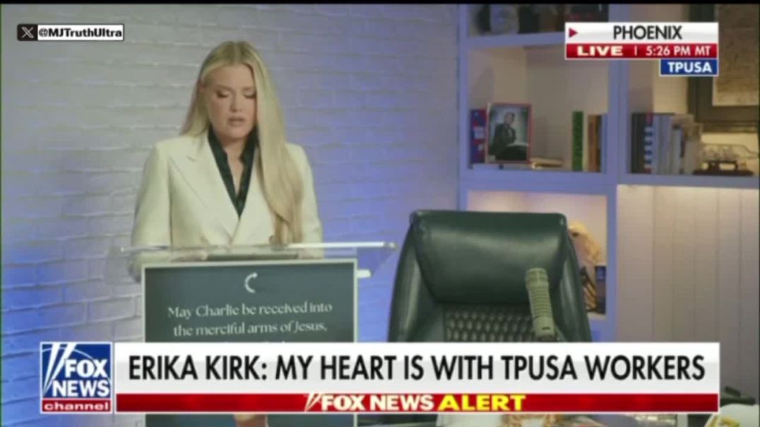 Erika Kirk thanks JD Vance & President Trump for their friendship  “Mr President… my husband loved you. And he knew that you loved him too. Your friendship was amazing. You supported him so well.”