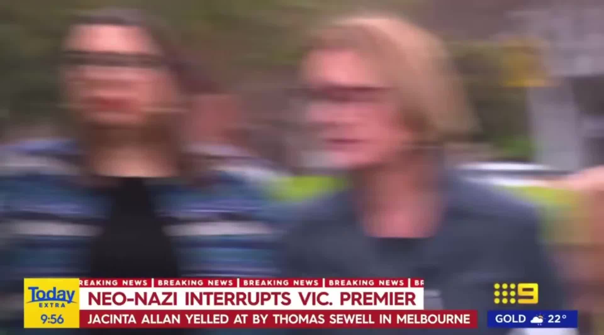 Thomas Sewell questions Premier Jacinta Allan about protest laws at a press conference in Melbourne Sewell: “Why don’t Australians have the right to protest?”